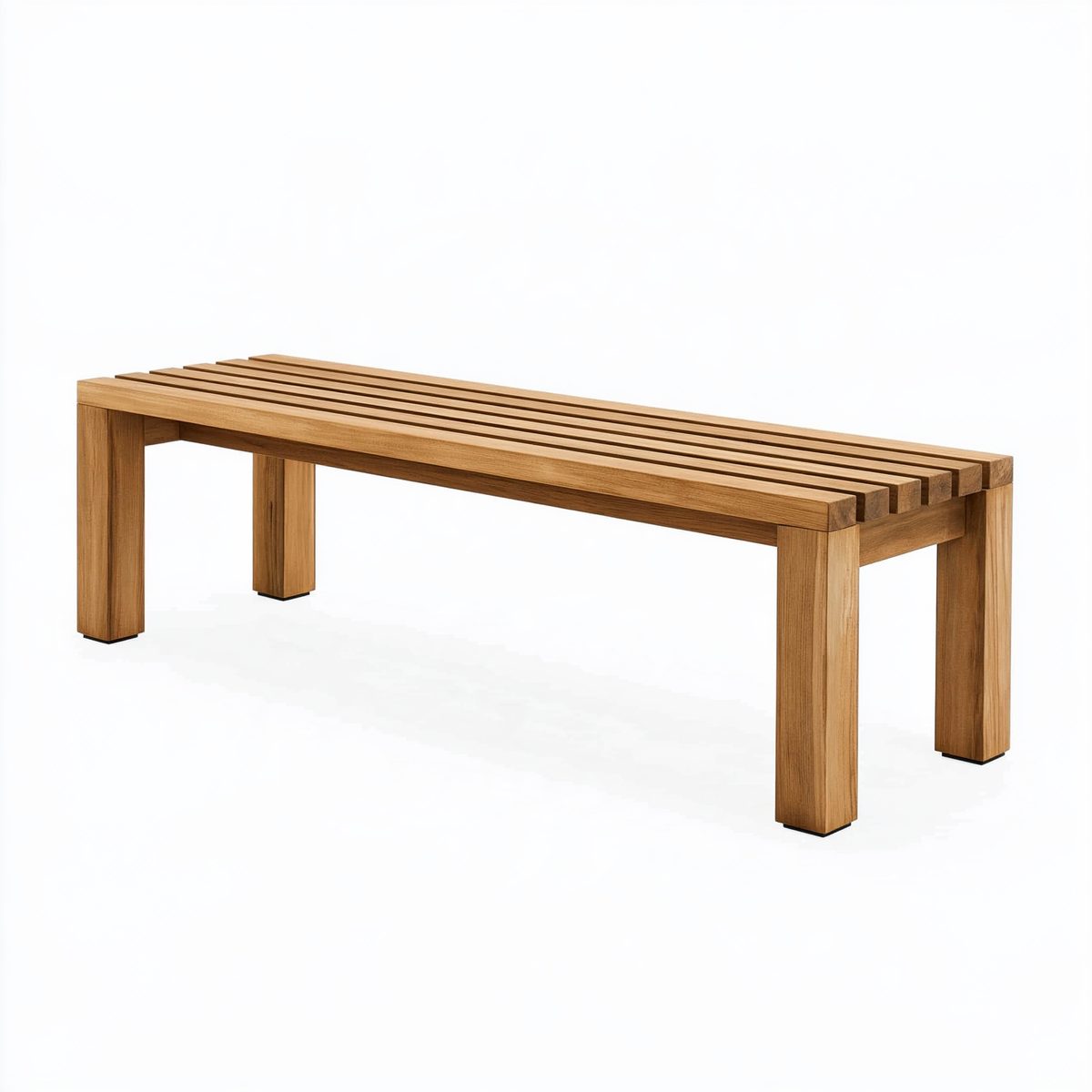 Panca da giardino 180 x 45 x 45 cm in legno massello marrone chiaro a doghe