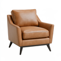 Poltrona 76 x 82 x 90 cm in rivestimento effetto pelle marrone stile moderno