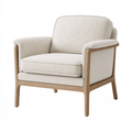 Poltrona 78 x 82 x 90 cm in tessuto beige e legno stile moderno