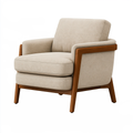 Poltrona 75 x 85 x 95 cm in tessuto beige e legno - stile moderno
